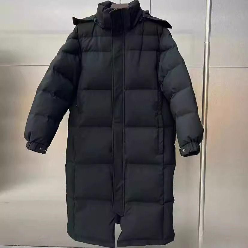Унисекс пуховик выше колена 2025 года с 90% пуха белой утки, зимний парный стиль