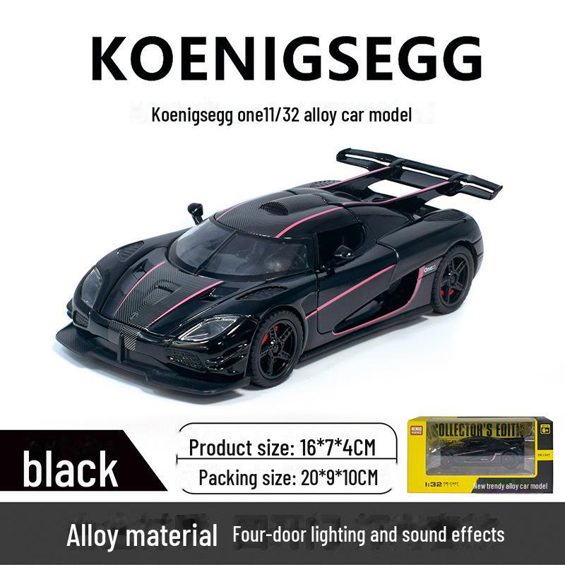 Синао 1:32 Модель спортивного автомобиля Koenigsegg - распашная дверь, звук и свет, инерционный механизм, игрушка из сплава