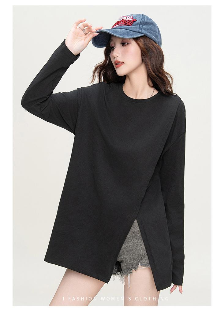 Irregular slit design T-shirt