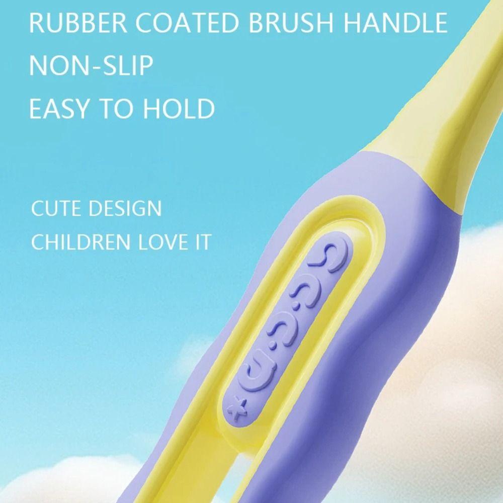 2Pcs Soft Bristle Children's Toothbrush Dental Oral Care Three Head Toothbrush  For Aged 3-12 Years