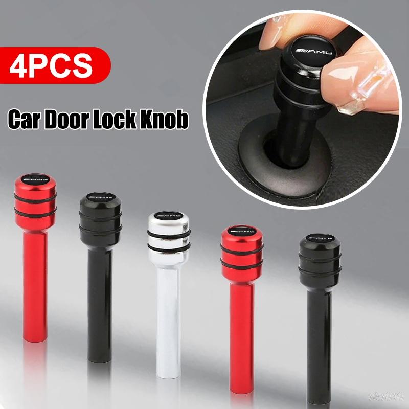 REE4 Car Door Lock Knob Security Knob Pull Pin Accessories For Benz AMG W212 W204 W168 W213 W205 A B E Class CLS CLA CLB GLE Stickers