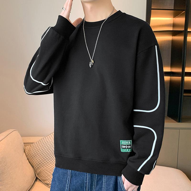 Мужская толстовка, весенний тренд, повседневная свободная базовая куртка без капюшона, толстовка, мужское нижнее белье больших размеров