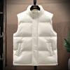 Cotton Vest Jacket Men Puffer Sleeveless Coats Mens Solid Color Jacket Winter Warm Waistcoat Outwear Windbreaker Clothing