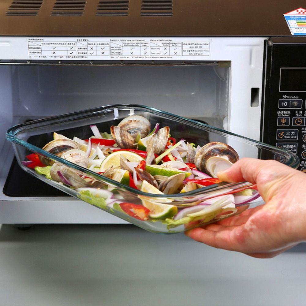 Жаропрочная стеклянная форма для выпечки прямоугольная контейнер для хранения продуктов свежими противни для выпечки микроволновая печь