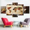 Специи Карта мира Любовь Кухня 5 шт. HD Wall Art Print HD Печать плакатов Картины маслом Гостиная Домашний декор Фотографии
