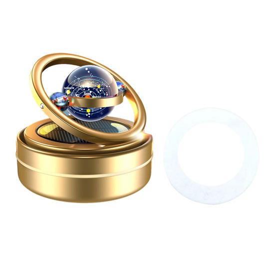 Portable Kinetic Molecular Heater Double Ring Auto Rotating Solar Heater Mini Kinetic Heater Car Oil Diffuser Living Room Bathroom Car Air Freshener