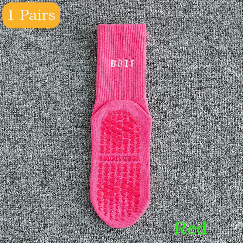 2 пары спортивных носков, хлопковые носки до середины голени для йоги, однотонные, полосатые, дышащие, нескользящие, для занятий фитнесом в помещении, для танцев в спортзале, пилатеса