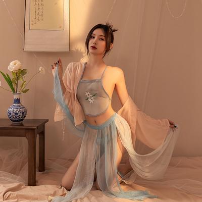Секс нижнее белье перспектива страсть Guochao античный стиль вышивка соблазн кровать Hanfu без одежды карман на животе