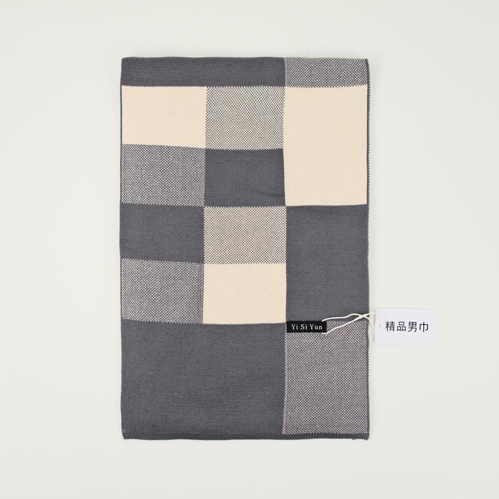 Men's Classic Winter Scarf Cashmere Feel Winter Scarves Long Formal Soft Scarf for Men Casual Scarves Luxuriously Plaid Scarf