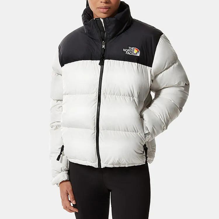 THE NORTH FACE 1996 Retro Nuptse 700 Fill Packable Pride Jacket 26'' Length Jacket White (Unisex) Down Jackets NF0A7QKX N3N