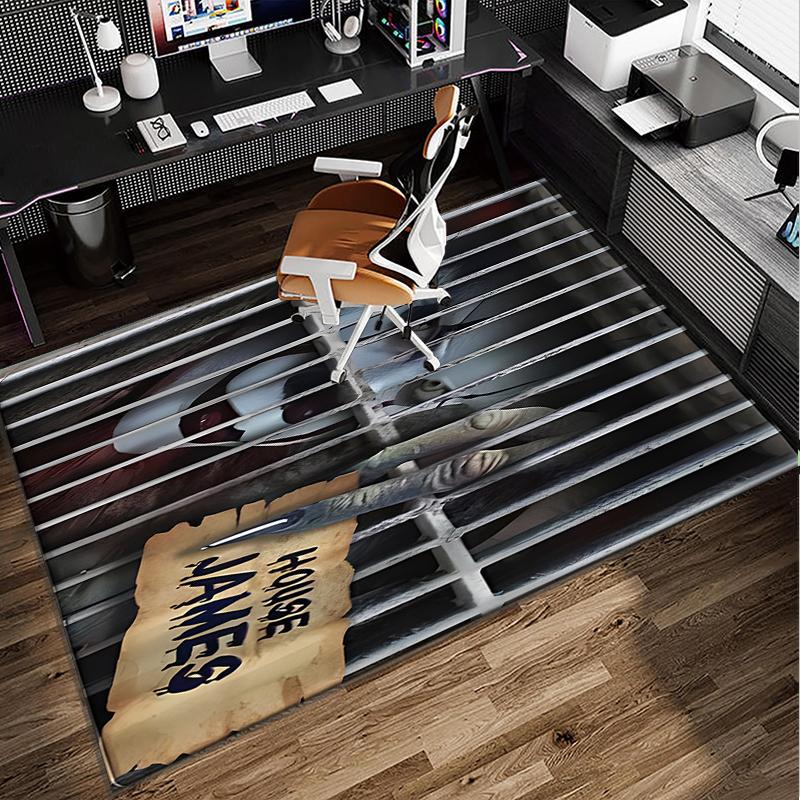 Scary Clown Horror Office Rug Chair Mat, Game Carpet, Suitable for Front Door, Bedroom, Living Room, Desk, Holiday Gift