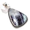 Natural Fluorite Gemstone 925 Sterling Silver Jewelry Pendant 2.44" w9C37