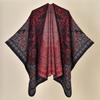 Shawl Imitation Cashmere Knitted Scarf Split Fork Oil Painting Cape Cloak Outside