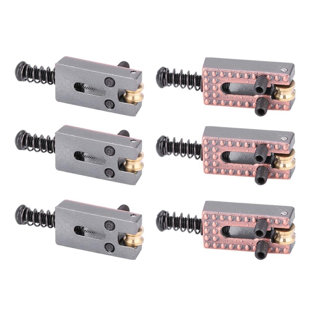 6pcs Metal Roller Bridge Saddles Roller Bridge Guitar Repair Parts Guitar Saddles Electric Guitar
