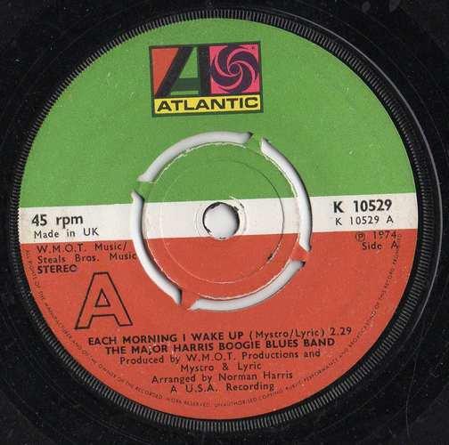 7-дюймовая пластинка MAJOR HARRIS BOOGIE BLUES BAND - Каждое утро я просыпаюсь K10529 Atlantic 1974 UK Соул/Фанк Б/У