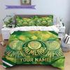 Custom Name Palmeiras Pattern Bedding Quilt Set  Home Decoration  Gift (1 * duvet cover + 2 * pillowcase  without core)
