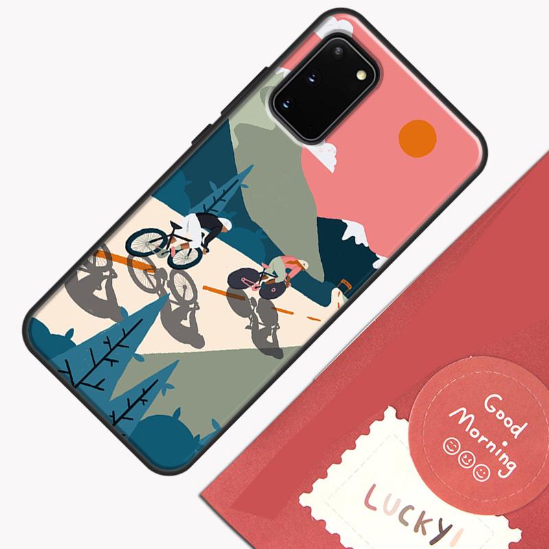 Bike Cycling Art Case For Samsung Galaxy S22 S21 S23 Ultra Note 20 S8 S9 S10 Note 10 Plus S20 FE Back Cover