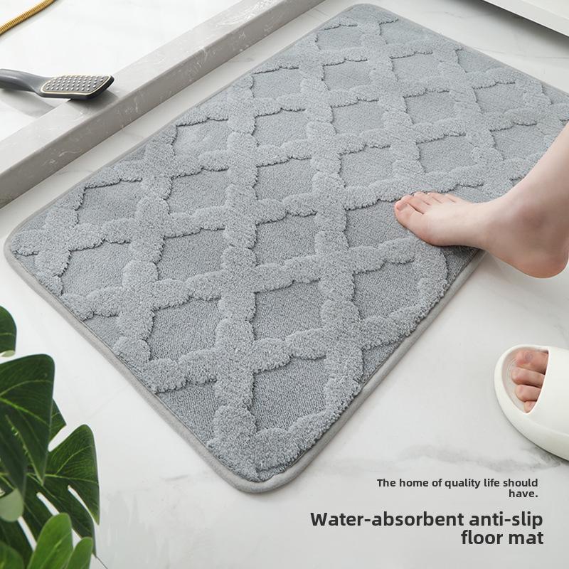 Imitation Cashmere Non-Slip Water-Absorbing Door Mats for Bathroom and Bedroom