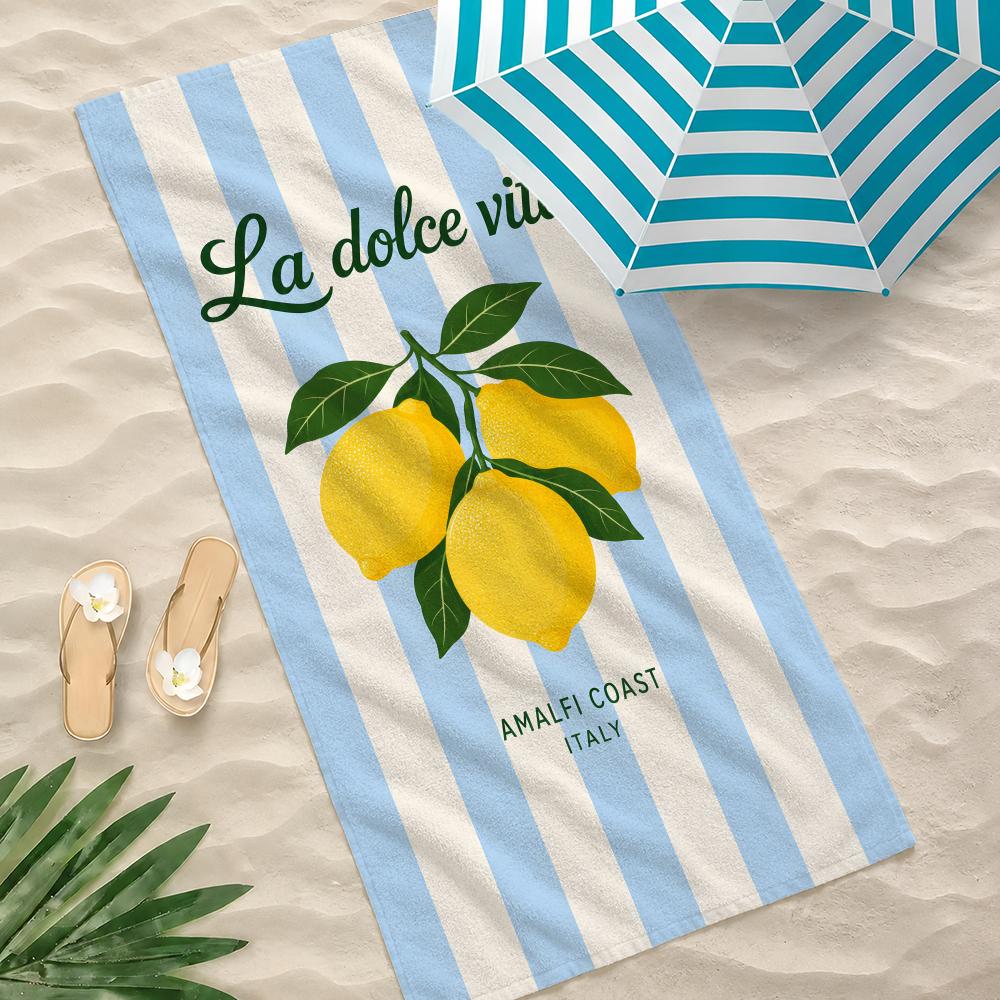 Summer Boho Style Lemons Dolce Towel Towel Soft Pool Gift For Travel Gym Shower Camping Quick Dry Sports Large Beach Towels