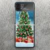 Merry Christmas Tree Snow Print Case For Samsung Galaxy Z Flip 3 4 5 6 7 5G Phone Shell Flip7 Flip6 Flip5 Flip4 Flip3 Pattern Co
