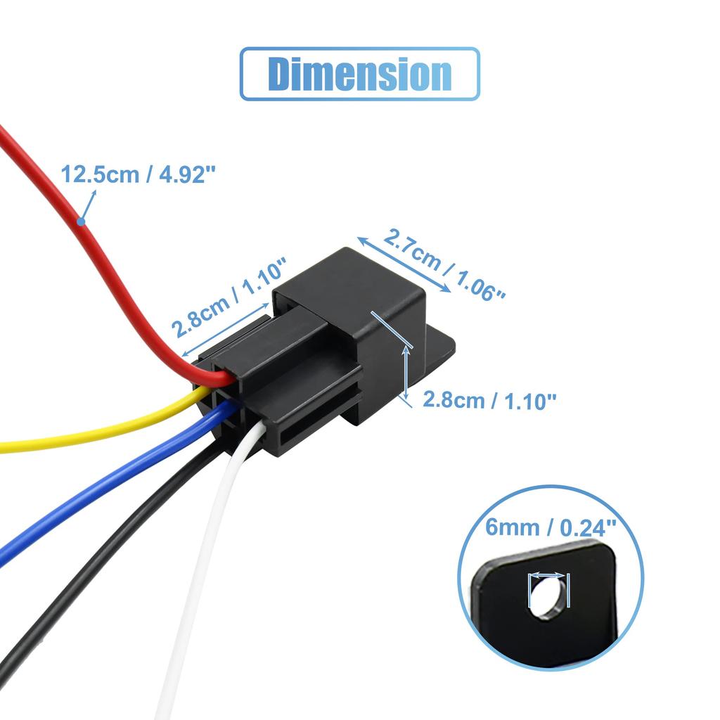 uxcell Реле гнездо реле автомобильное реле JD-2912SPDT 5 полюсов 40ADC48V автомобильный жгут проводов гнездо с вилкой 1 шт.