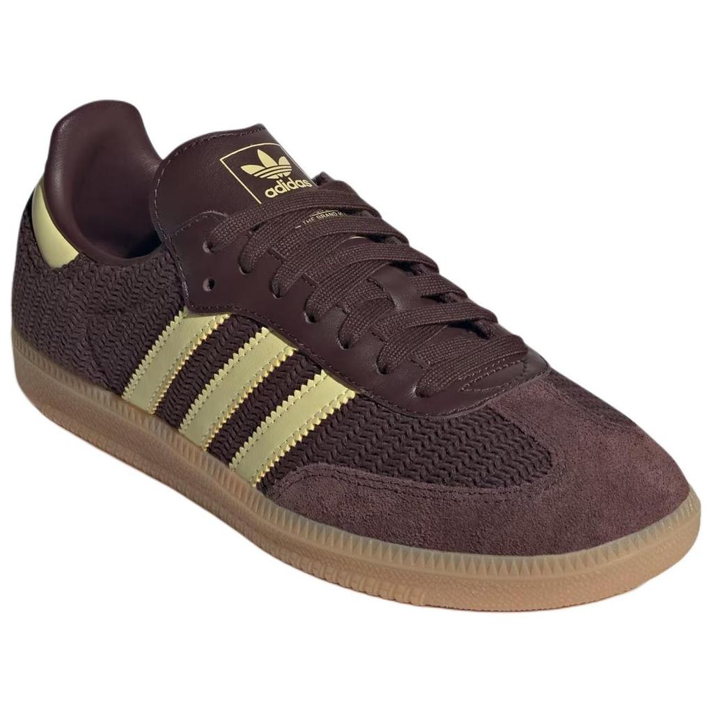 Adidas Samba OG Shadow Brown Powder Yellow женские кроссовки Gum-3 JR8167