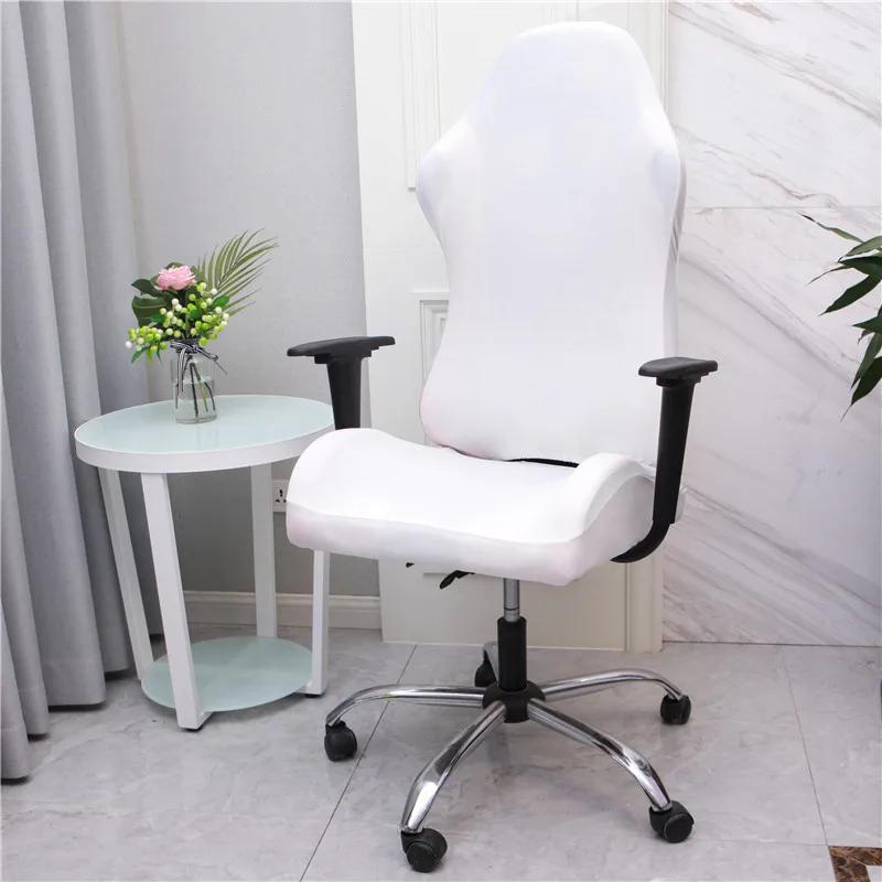 Office Computer Gaming Chair Covers Stretch Spandex Armchair Gamer Seat Cover Printed Household Racing Desk Rotating Slipcovers