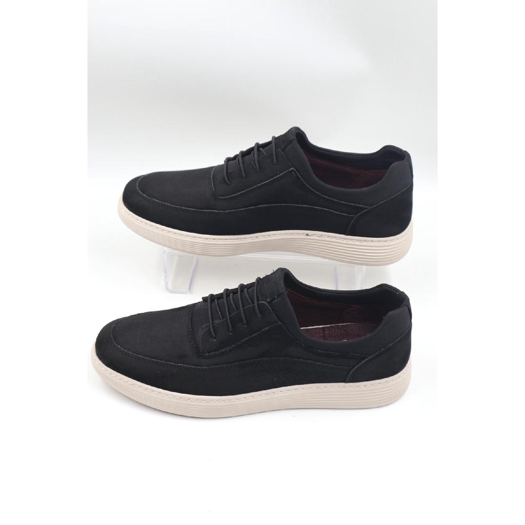 Мужская ультраудобная и легкая повседневная обувь из натурального нубука черного цвета