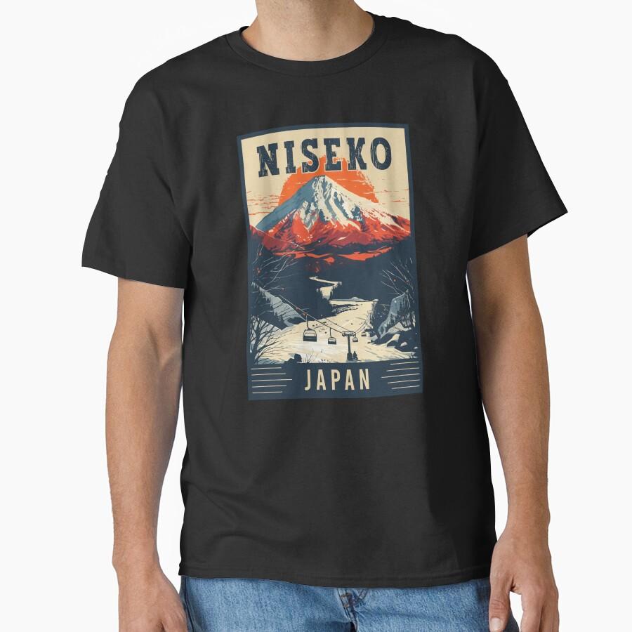 Winter Paradise in Niseko Japan Vintage Travel Art Classic T-Shirt