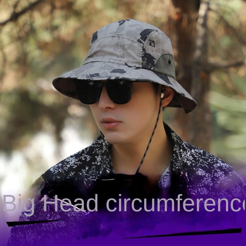 60-65cm Xxl Big Head Hat Men Summer Outdoor Jungle Fisherman Cap Lightweight Sunscreen Quick-drying Sun Hats Hot
