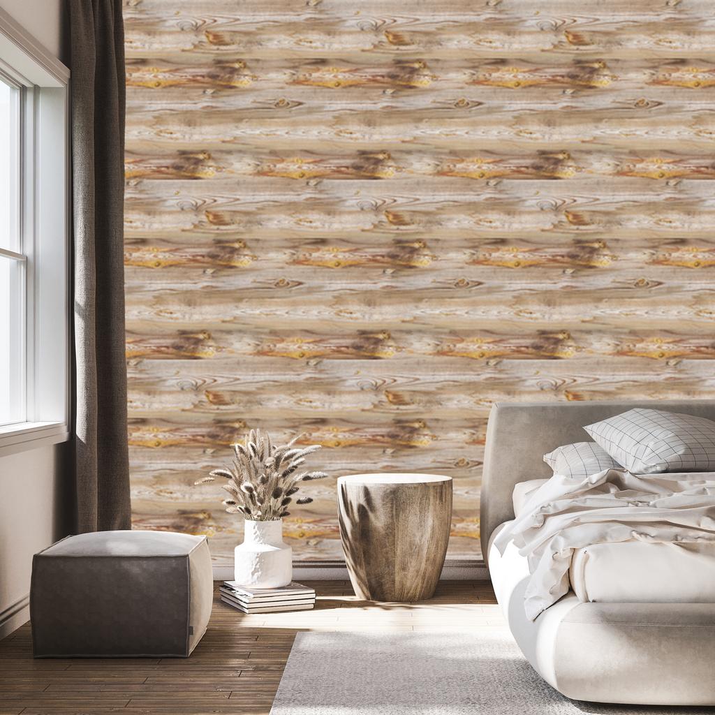 Wallpaper Wooden Horizontal Boards for Living Room and Bedroom 50x1000
