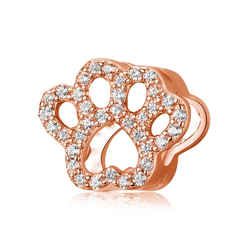 European Style DIY Charm Beads for Jewelry Making, Gold Plated CZ Heart Animal Dangle Charms, Pandora Compatible Bracelet Necklace Accessories