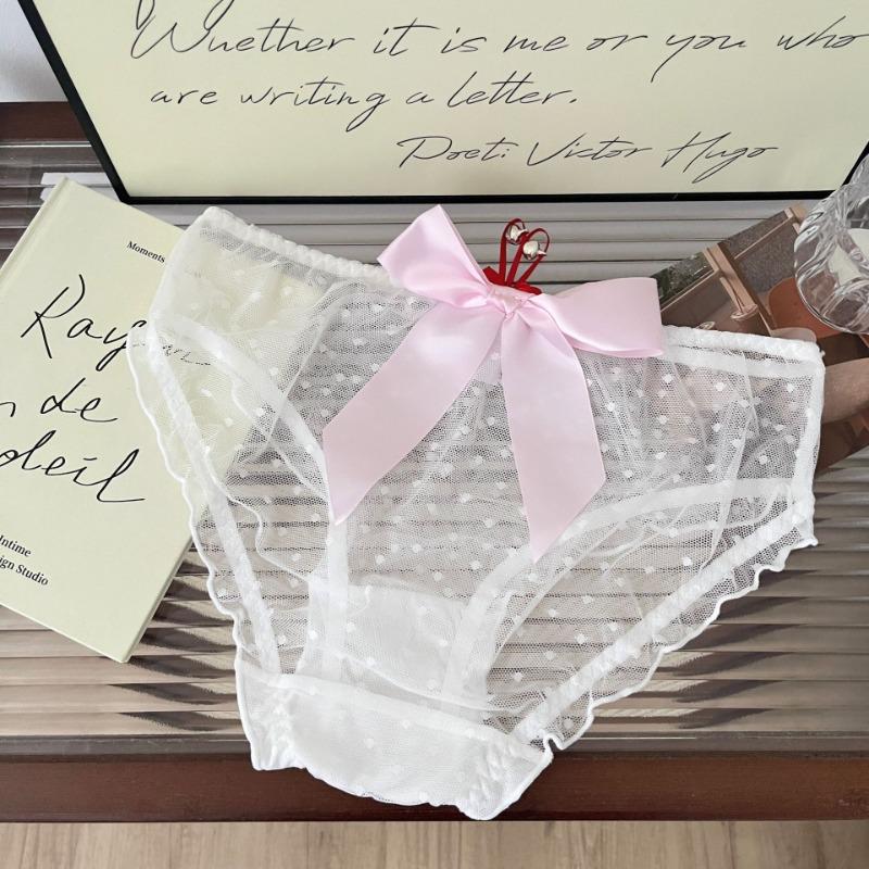 Sweet Lace Underwear for Girls Thin Lingerie Breathable Sexy Mid Rise Women's Triangle Panties