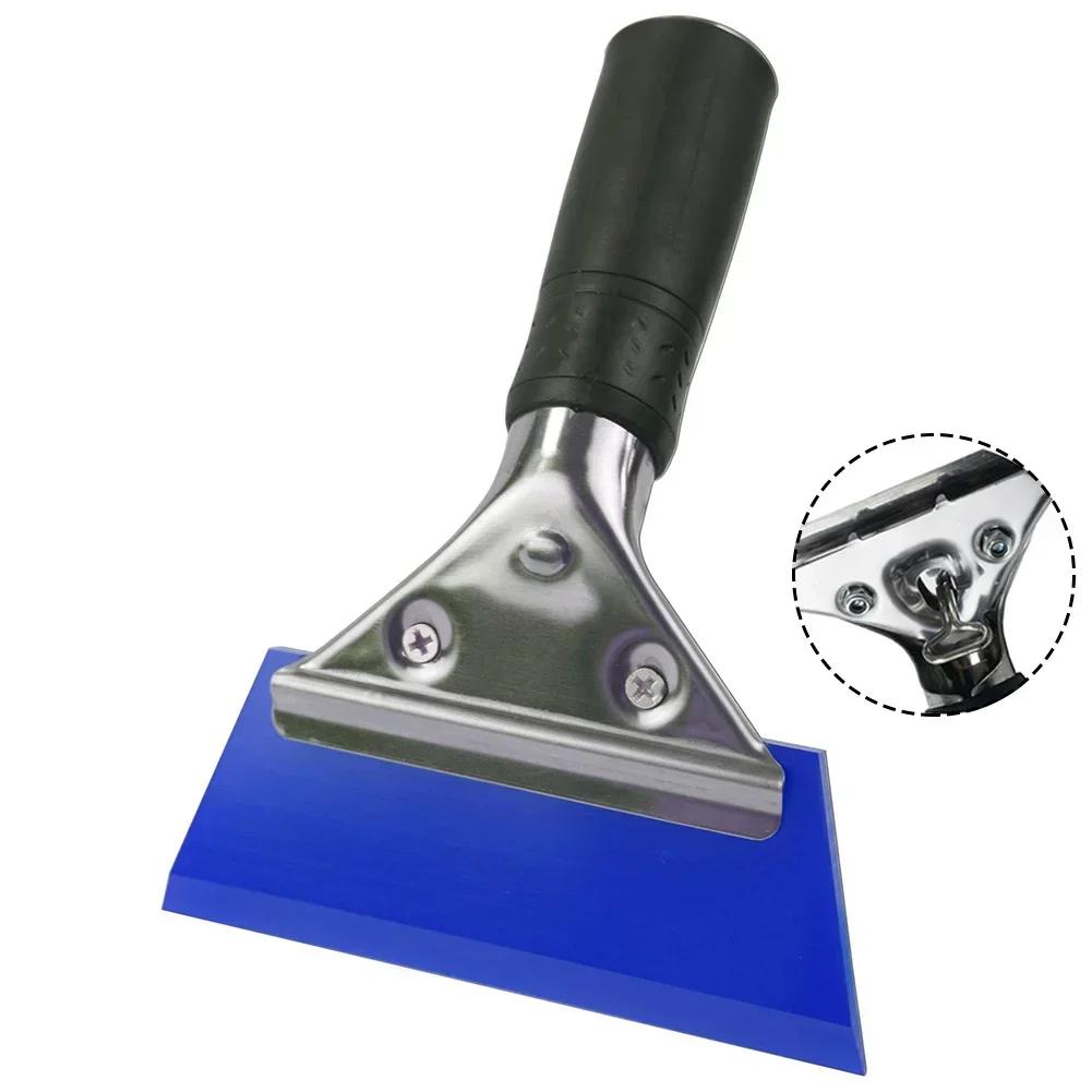 Автомобильный скребок с ручкой из нержавеющей стали, резиновая лопата для снега, скребок для лобового стекла, инструмент для удаления воздушных пузырей с автомобильной пленки
