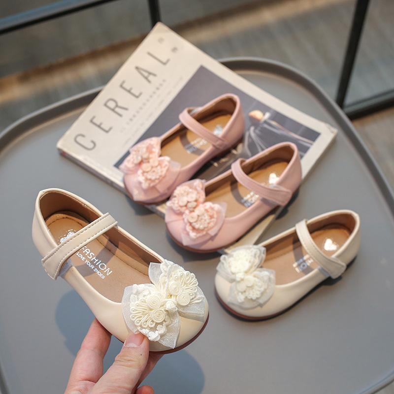 Новые детские кожаные туфли Мэри Джейн Сладкие Элегантные Туфли Принцессы для девочек Весна Осень Детские Повседневные Плоские Платье Одинарные Туфли