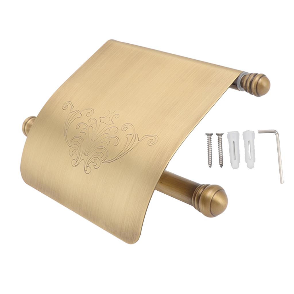 Paper Towel Holder Antique Wall Mounted Copper Stainless Steel Tissue Roll Storage Hanger for