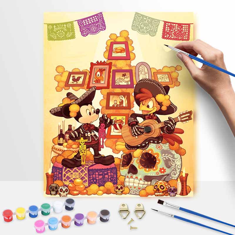 Disney Набор для рисования в стиле День Мертвых, холст, сделай сам, домашний декор, подарок