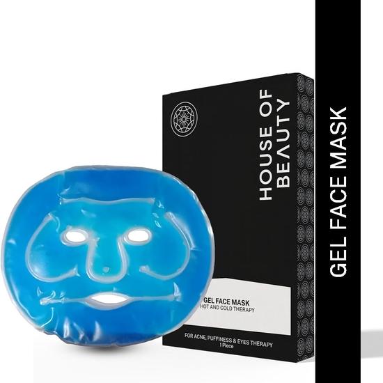 HOUSE OF BEAUTY Гелевая маска для лица с регулируемым ремешком - многоразовая горячая и холодная компрессионная криотерапия домашняя ледяная маска для лица - (синий), (1 счет)