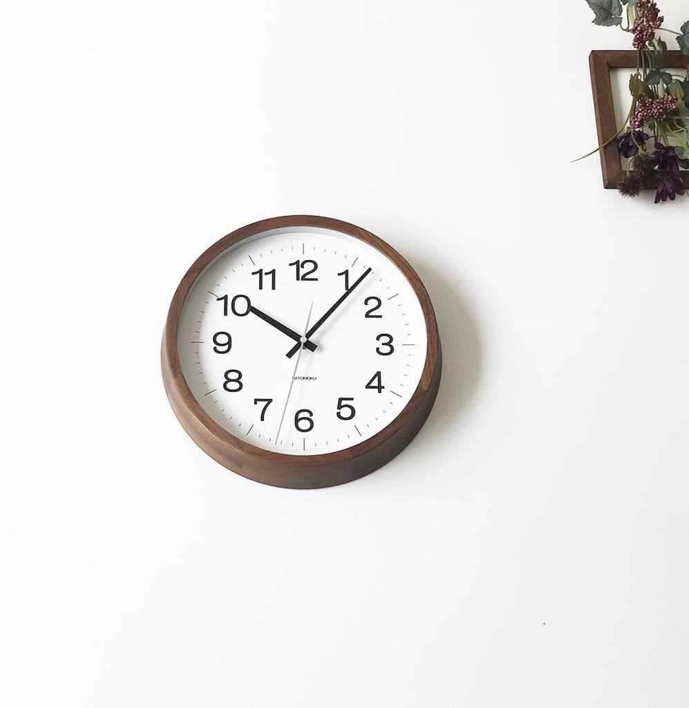 Часы KATOMOKU muku 16 настенные из орехового дерева с непрерывной секундной стрелкой km-113WA 306 мм (кварцевые часы)