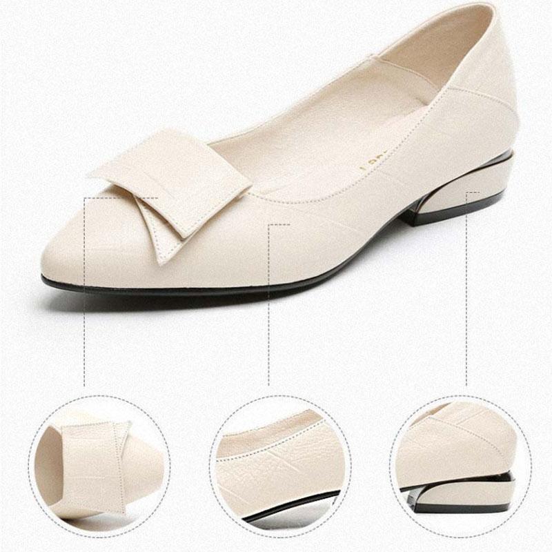 Толстые туфли, женские летне-осенние туфли из заостренной кожи на низком каблуке с неглубоким носком, красные универсальные женские туфли из мягкой кожи с низким берцем