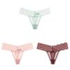 TERMEZY 3Pcs/Lot Women Sexy Panties Lace Low-waist G String Hollow Thong Pants Soft Thin Briefs Comfort Breathable Underpants