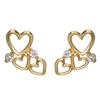[M6975] - White Gold 'Love' Gold Plated Earrings - 11x8 Mm