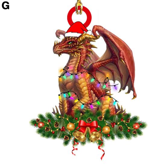 Рождественский дракон, подвесное украшение, акриловый многоразовый праздничный декор, украшение для рождественской елки, кулон, товары для вечеринок, подарок