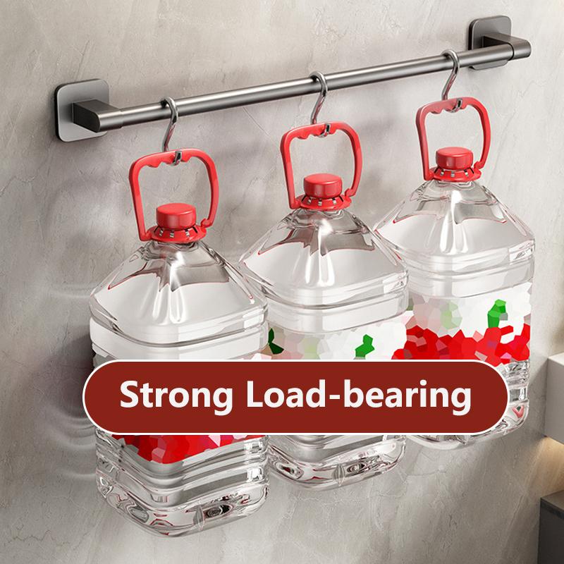 Держатель для полотенец Space Aluminum No Drilling Organizers для полотенец в ванной Самоклеящаяся вешалка для полотенец Полки для ванной Вешалка для полотенец для рук