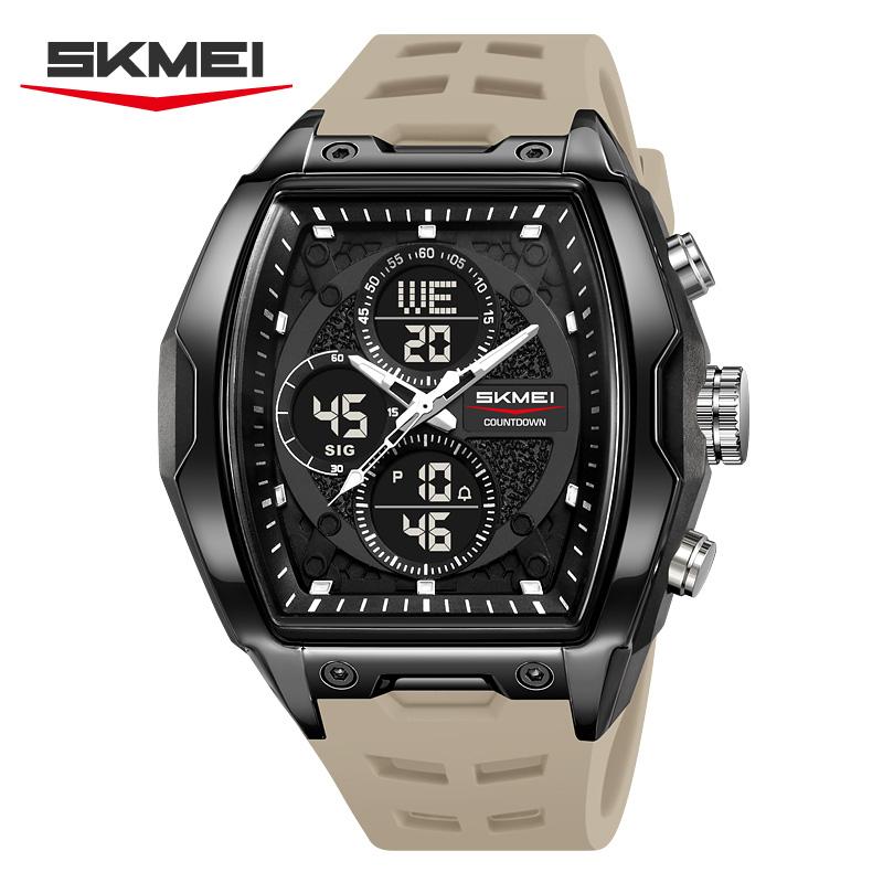 SKMEI 2601 New Business Men's Retro Luxury Digital Electronic Watch Dual Display Waterproof High End Digital Clock Reloj Hombre