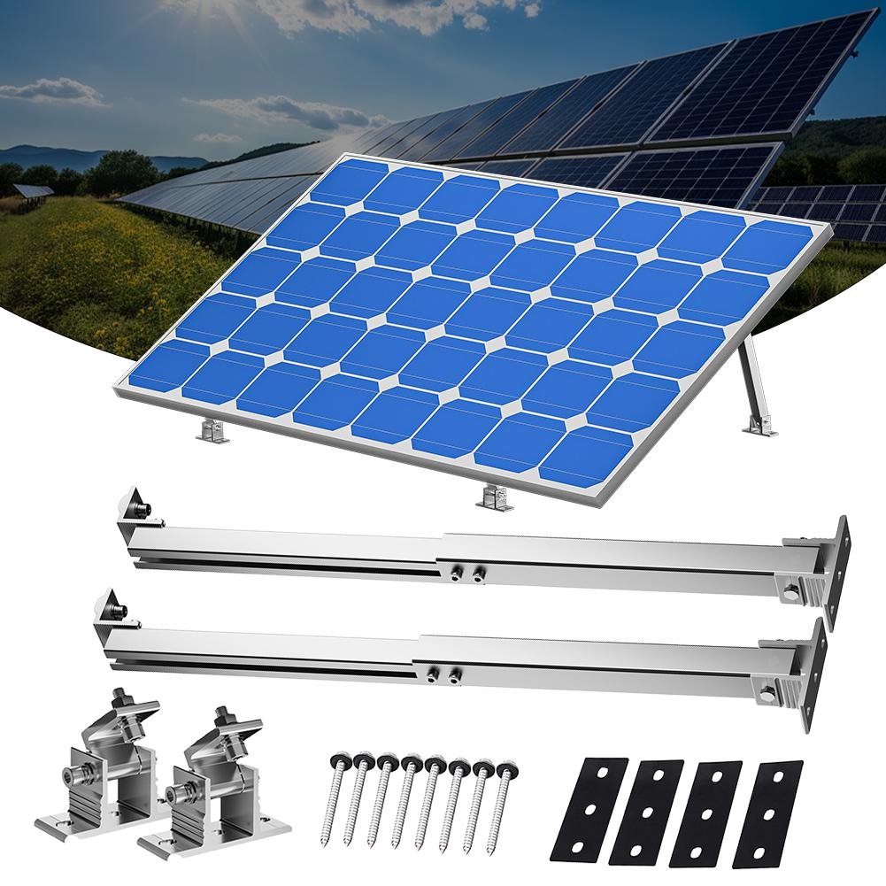 Solar Panel Tilt Bracket Aluminum Alloy Solar Panel Mount Support 15-30 Degrees Adjustable Flat Roof Mounting Holder