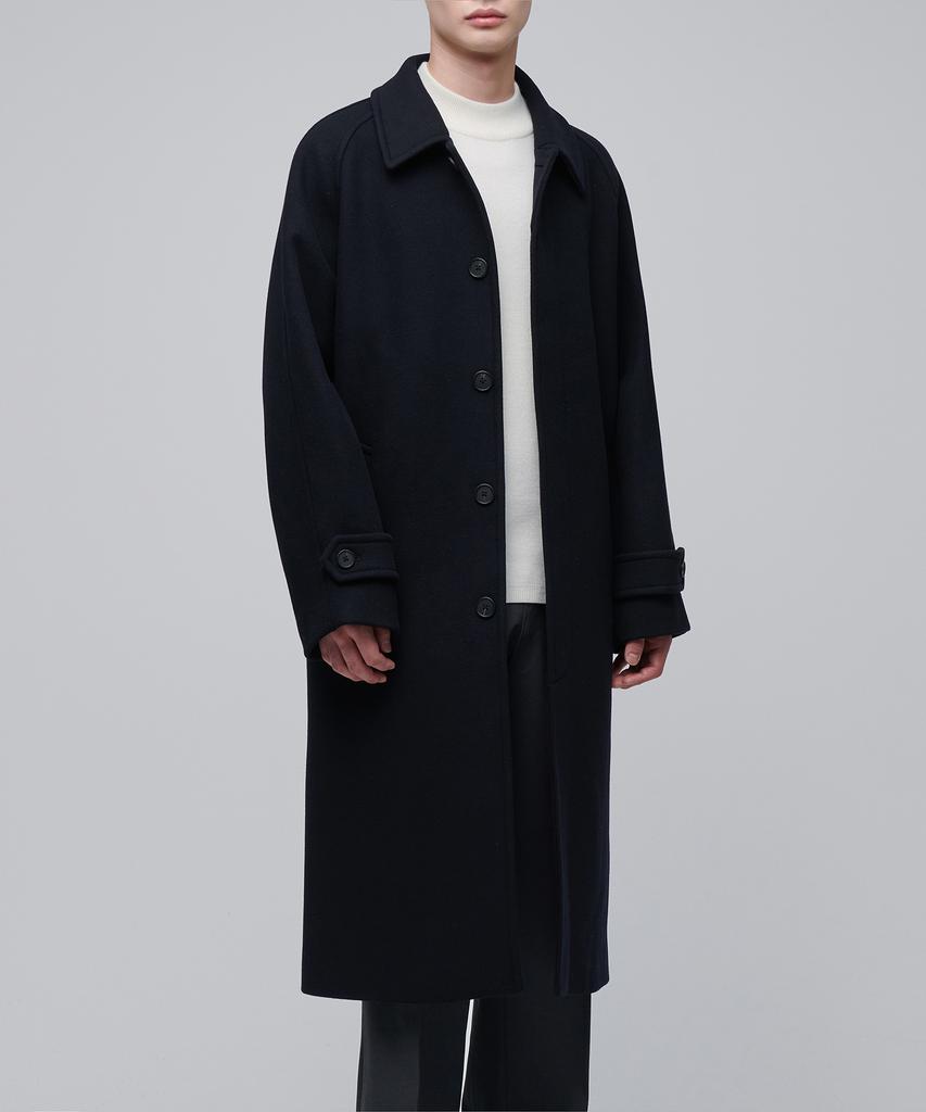 Musinsa Standard Cashmere Blend Oversized Balmacaan Coat [Navy]