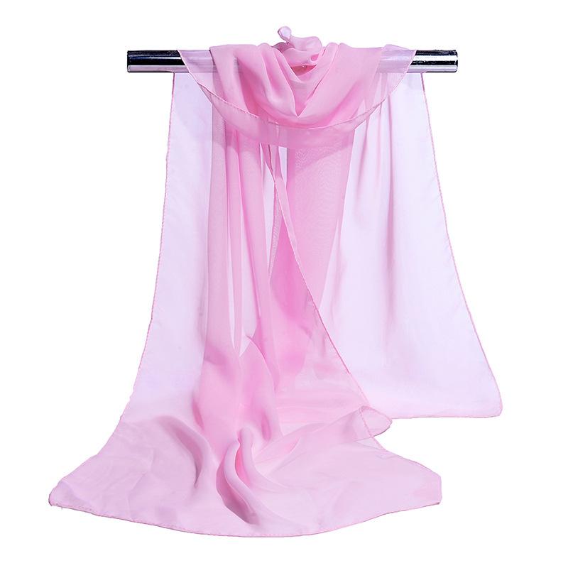 Корейское женское свадебное вечернее платье Шарф Однотонный Прозрачный Шифон Шелк Шарф Летнее Пляжное Полотенце Солнцезащитная Накидка R22