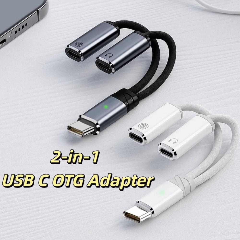 Дизайн 2 в 1 Адаптер USB C OTG 2 в 1 PD 100 Вт Кабель USB Type C для аудио Быстрая зарядка