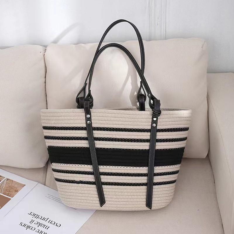 Женская плетеная сумка-тоут из соломы большой вместимости - Новый стиль лета 2025